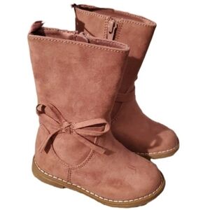 Old Navy Girls Rose Suede-Look Bow Mid-Calf Boots